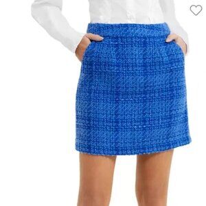NWT French Connection Azzurra Tweed Mini Skirt Light Blue Depths 73VAS Size 2